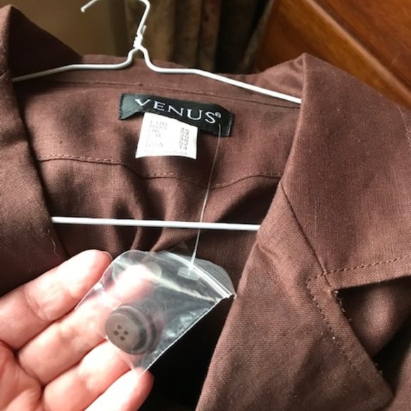 VENUS Linen Short-Sleeved Blazer - Size 14 Brand New - Picture 4 of 5